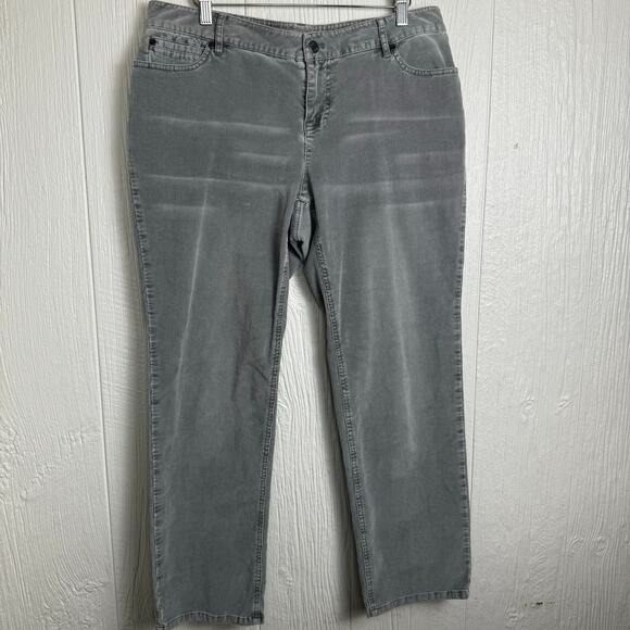 J. Jill Boyfriend Gray Corduroy Pants Five Pocket Mid Rise Stretch Sz 12 Petite - Picture 3 of 7